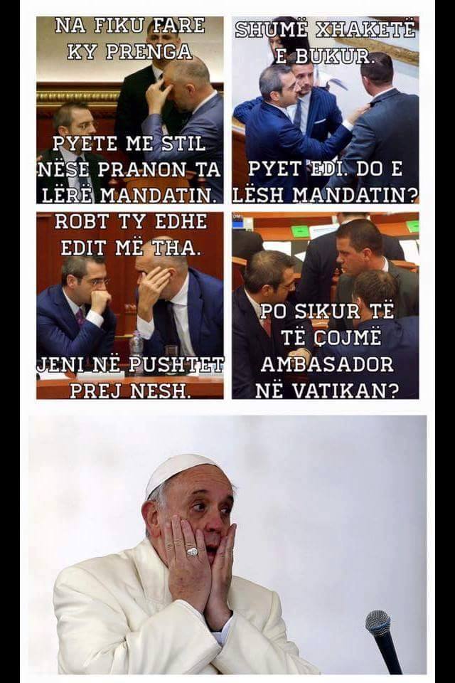 FOTO HUMOR/ Armando Prenga…, ambasador në Vatikan…?!