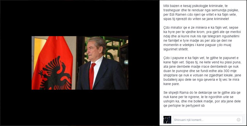 SALI BERISHA/ Për Edi Ramën, shqiptarët dele që përtojnë të përtypen