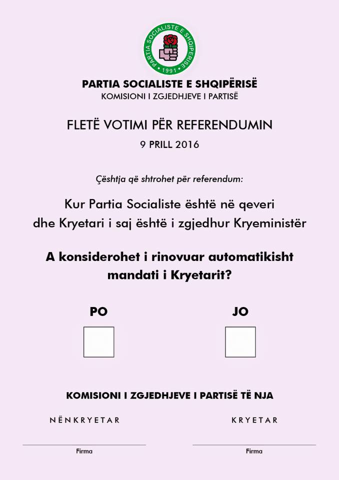 FOTO/ Ja fleta e votimit të referendumit të PS