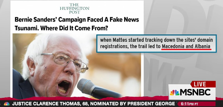 MSNBC – FAKE NEWS/ Shqipëria pjesë e ndikimit rus në zgjedhjet presidenciale në Amerikë
