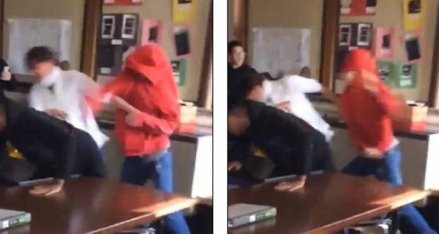 VIDEO/ Grushton mësuesen, por rrihet keq nga shokët