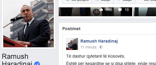 Ramush Haradinaj reagon në Facebook nga burgu në Francë