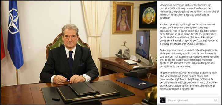 SALI BERISHA/ Arrestimi i Spiro Kserës, si një akt i porositur për qëllime politike