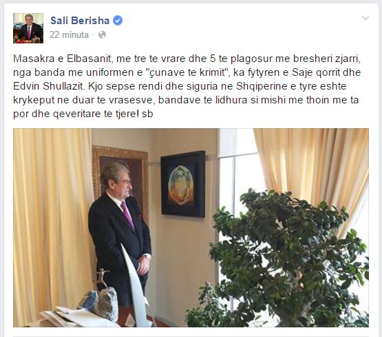 SALI BERISHA/ Masakra e Elbasanit nga “çunat krimit”, ka fytyrën e Saje Qorrit dhe Edvin Shullazit