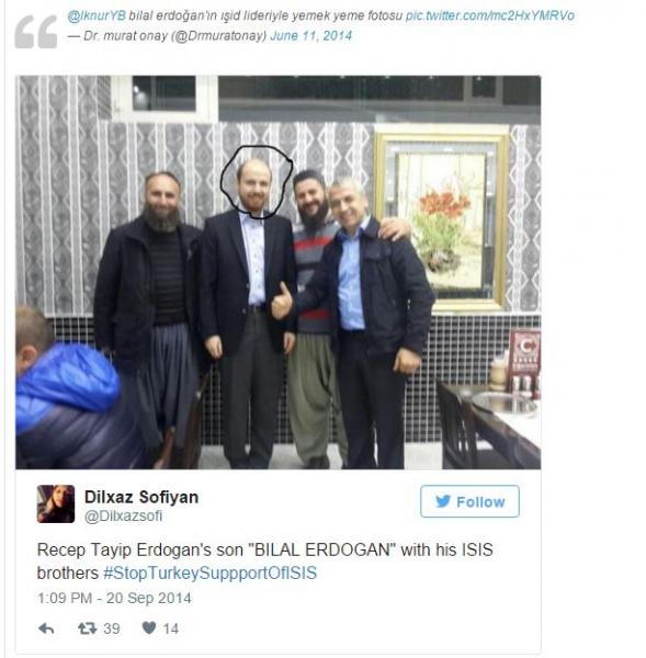 FOTO/ Djali i Presidentit turk Erdogan i lidhur me krerët e ISIS
