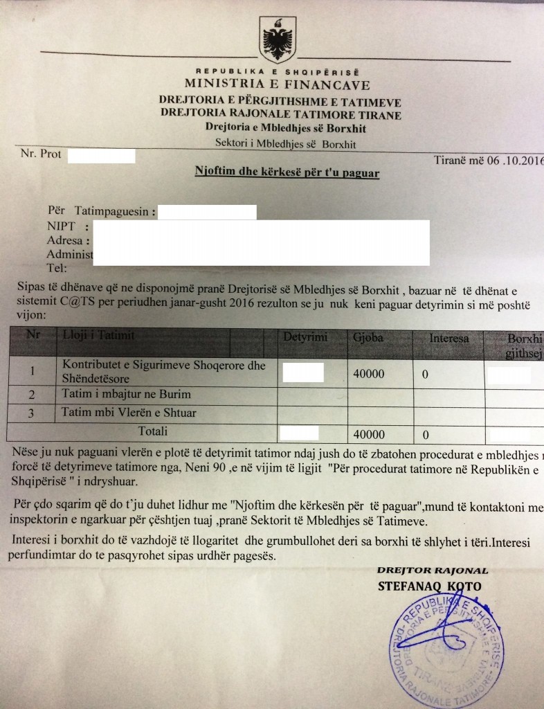 Gjobat, Ahmetaj tha do falen, biznesit i shkon letra për t’i paguar