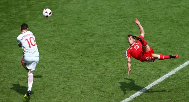 FOTO/ Shaqiri shënon golin më të bukur në Euro 2016, shpëton Zvicrën, shtyhet ndeshja me Poloninë, 1:1