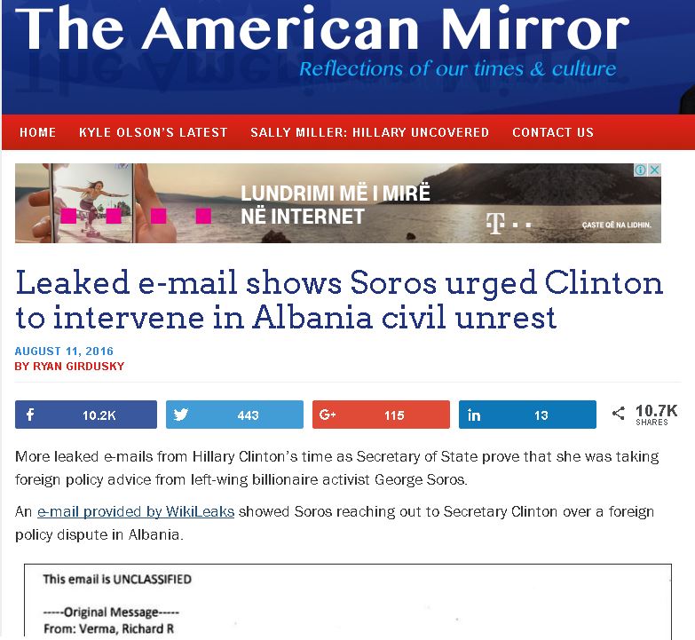 Media amerikane rikthen emailin e Soros në ndihmë të Edi Ramës