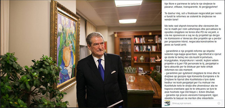 SALI BERISHA/ Reforma në drejtësi një fitore e parimeve të larta të pavarësisë