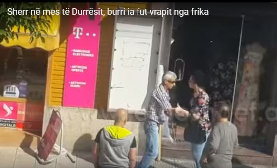 VIDEO/ Një grua e dhunon fizikisht, burri “trim” ia mbath vrapit