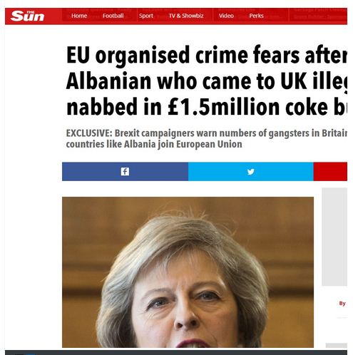 The Sun: Pas anëtarësimit të Shqipërisë në BE, kriminelët do të hyjnë më lehtë në Britani