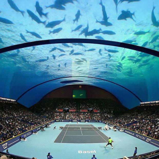 FOTO/ Në Dubai kushdo mund të eksperimentojë…, deri edhe për fusha tenisi nën ujë