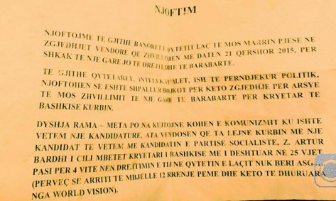 Trakt në Laç: “Mos votoni…”