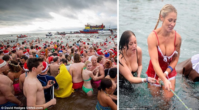 FOTO GALERI/ Sfidojnë të ftohtin për festën e Krishtlindjes