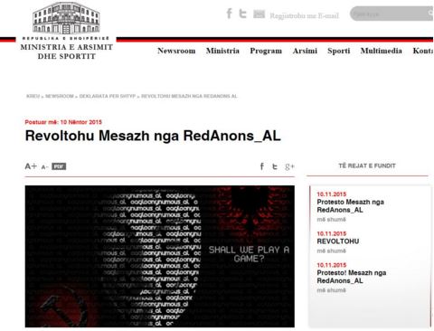 Hakerat “redanons_al” sulmojnë portalin e Ministrisë së Arsimit: Të gjithë në protestë