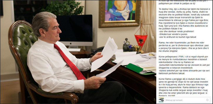 SALI BERISHA/ Rama xhahil në ekonomi!