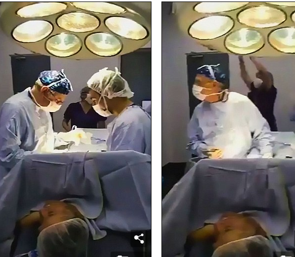 VIDEO/ Mjekët shohin ndeshjen teksa operojnë një pacient… dhe festojnë me bisturi në dorë