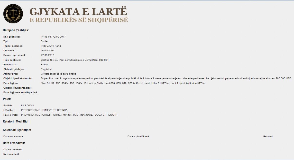 DETAJE/ Videoja erotike, ja kujt ia kërkon Inis Gjoni 200 mijë dollarë dëmshpërblim