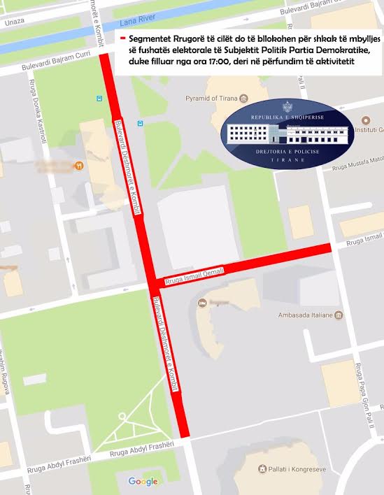 NJOFTIM/ PD mbyll fushatën elektorale, ja segmentët rrugorë që do të bllokohen