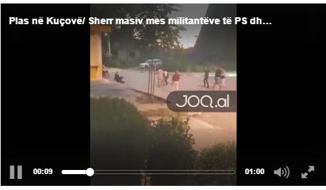 VIDEO/Përleshje masive mes  mes militantëve të PS dhe LSI në Kuçovë