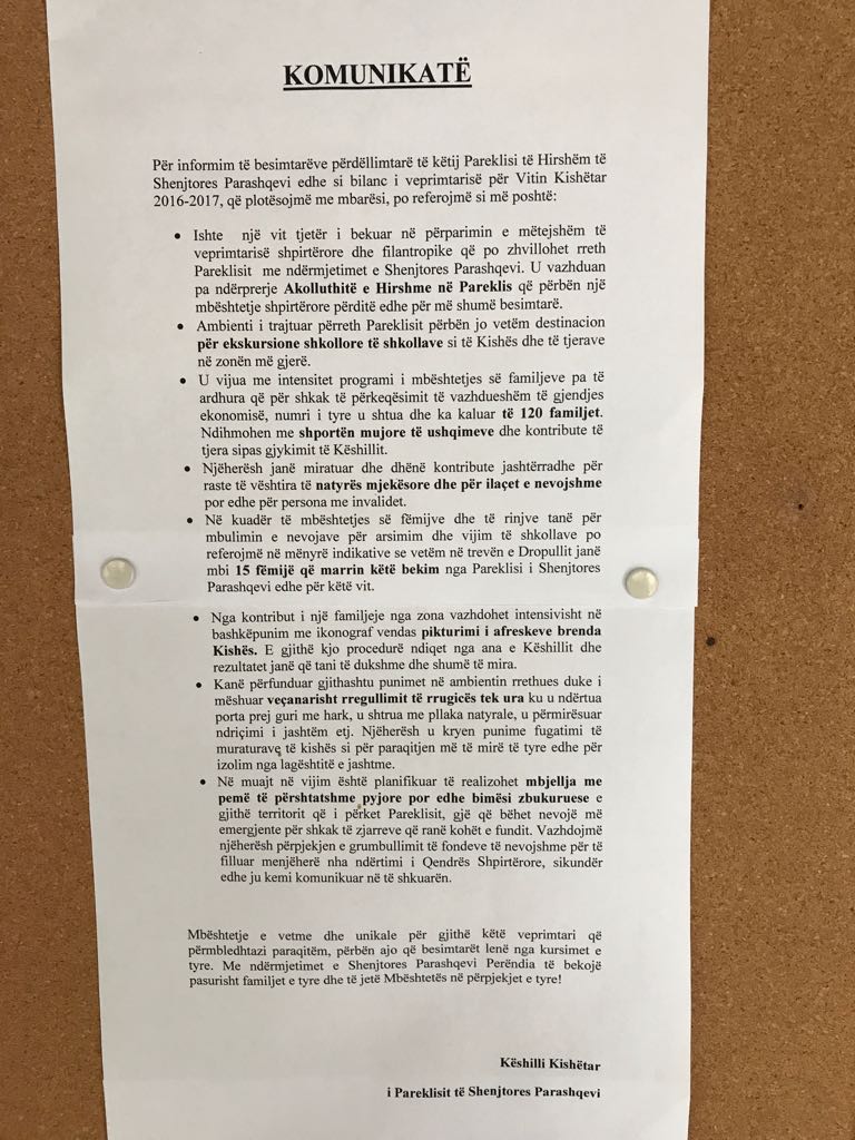 FOTO/ Mjerimi në Dropull, konfirmon kisha