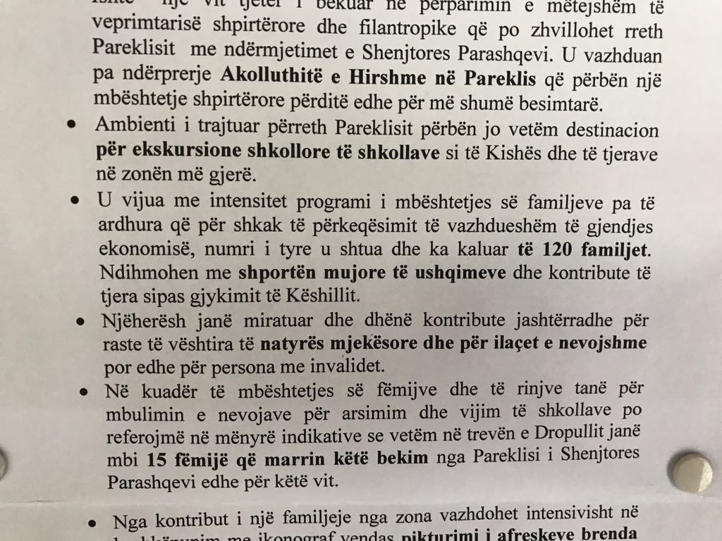 FOTO/ Mjerimi në Dropull, konfirmon kisha