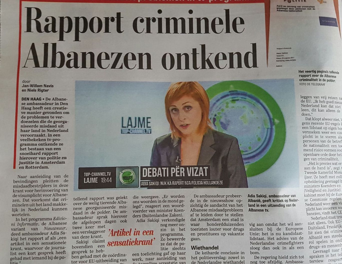 Gazeta holandeze sulmon ashpër: Ambasadorja shqiptare flet marrëzira