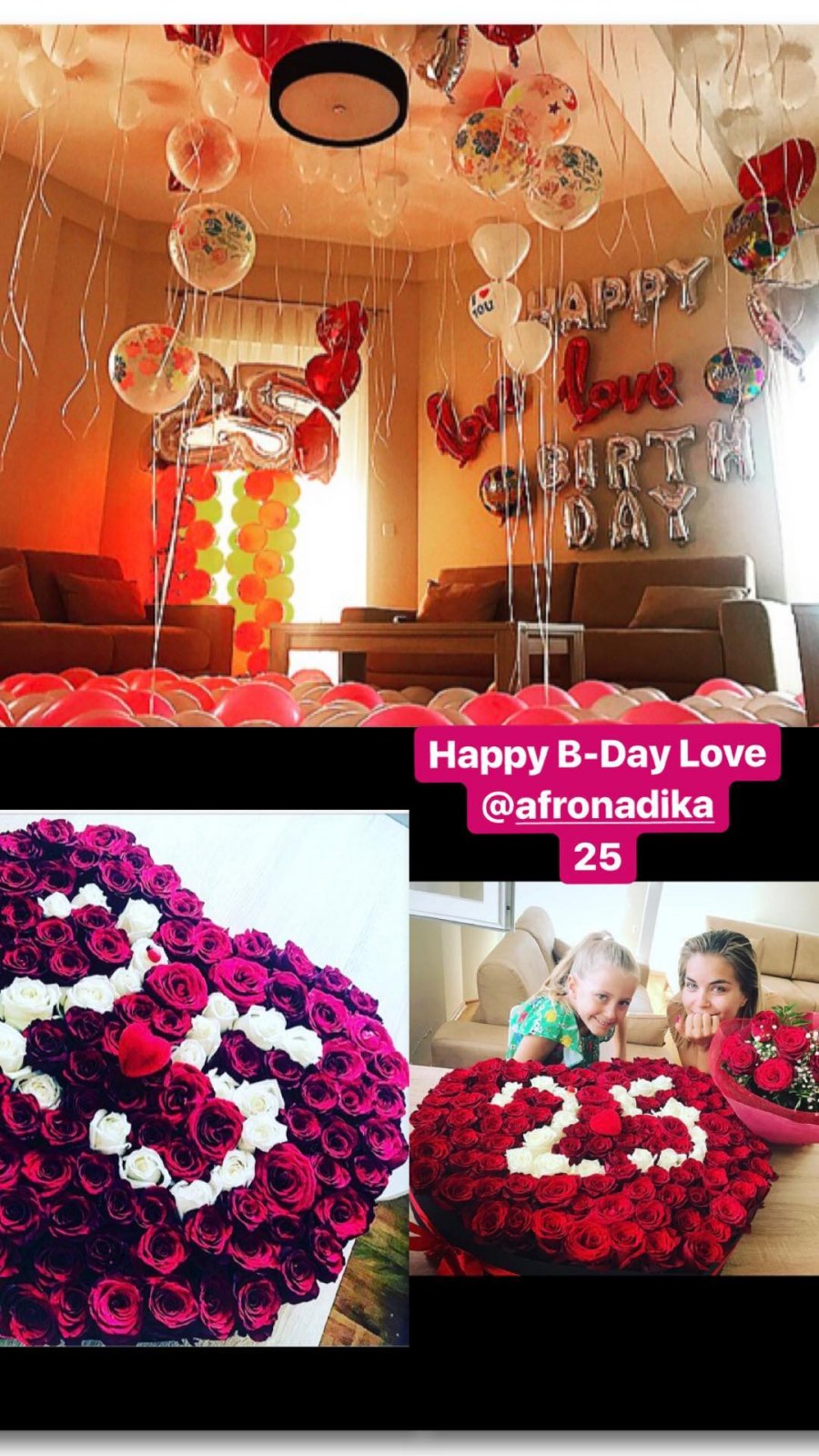 FOTO/ Afrona mbushi 25 vjeç, ja festa surprizë që i përgatitën Blero dhe Tara