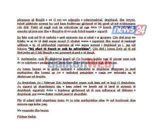 LETRA/ Gjyqtarja e ekzekutuar i shkroi ambasadori Lu: Burri do më vrasë, më ndihmoni
