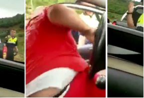 VIDEO/ Polici bën si i fortë, por kur përballet me të pagdhendur…