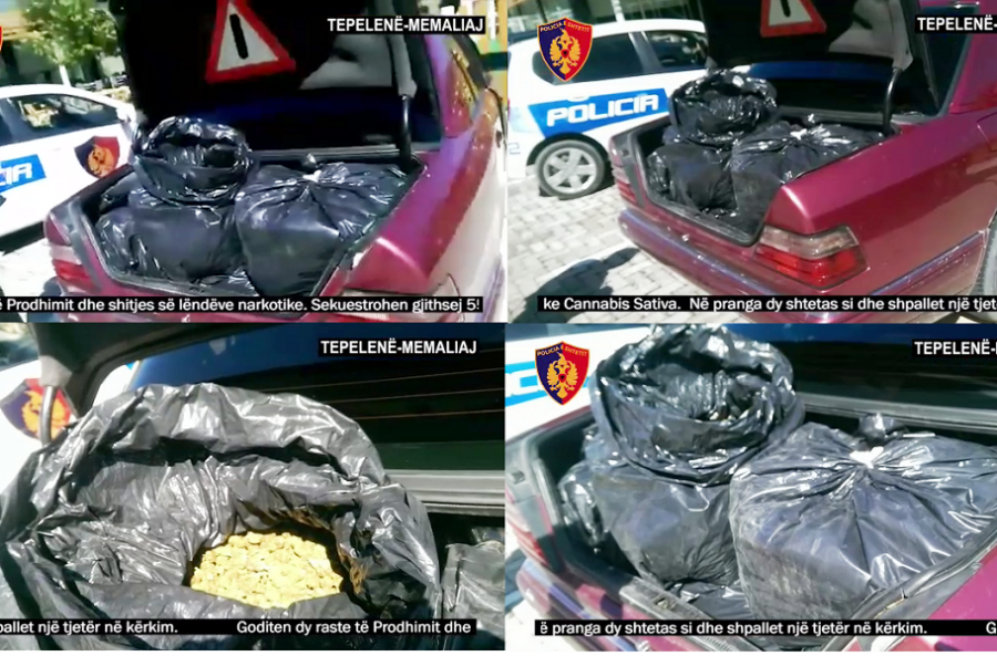 VIDEO/ Aksion në Tepelenë, sekuestrohen 55 kg hashash, dy persona në pranga
