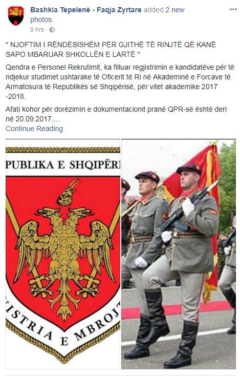 GAFA & FOTO/ Tërmet Peçi “publicitares” ngatërron ushtrinë maqedonase me atë shqiptare