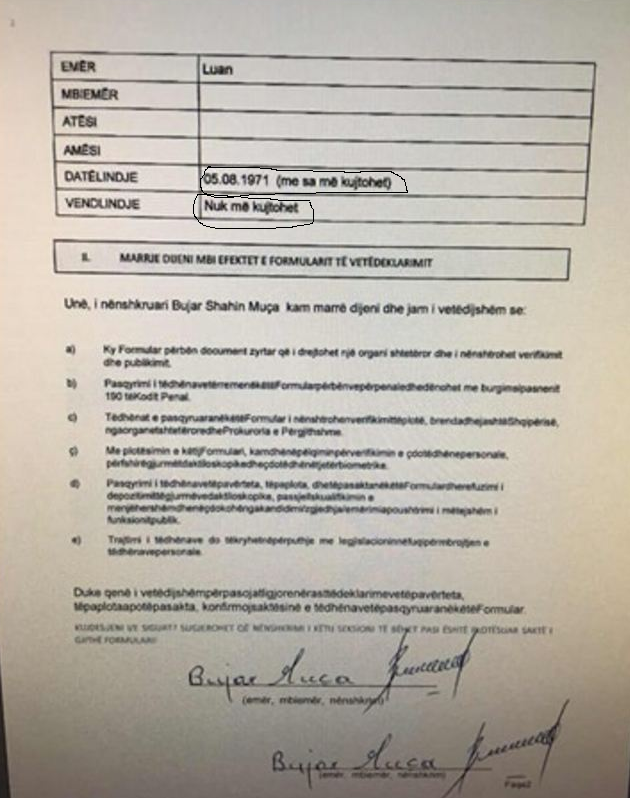 VETËDEKLARIMI/ Deputeti “i dorëhequr” i PDIU-së, nuk mban mend ku dhe kur ka lindur