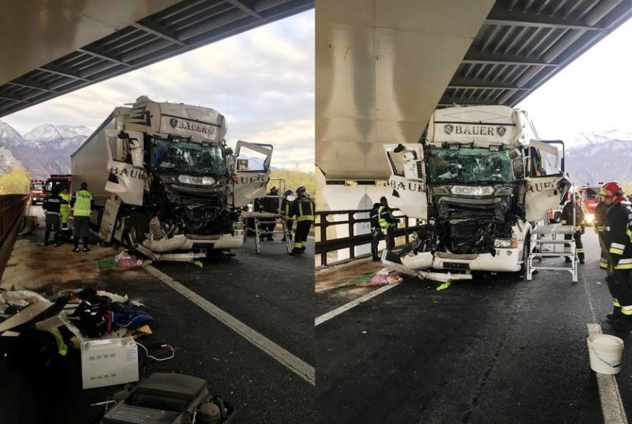 VIDEO/ Pamjet shokuese të aksidentit në Itali ku humbi jetën kamionisti shqiptar