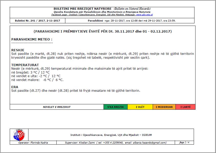 MOTI/ Dy ditët në vijim, temperatura ekstreme dhe përmbytje, ja zonat e rrezikuara