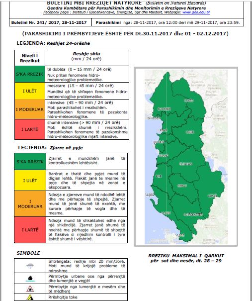 MOTI/ Dy ditët në vijim, temperatura ekstreme dhe përmbytje, ja zonat e rrezikuara