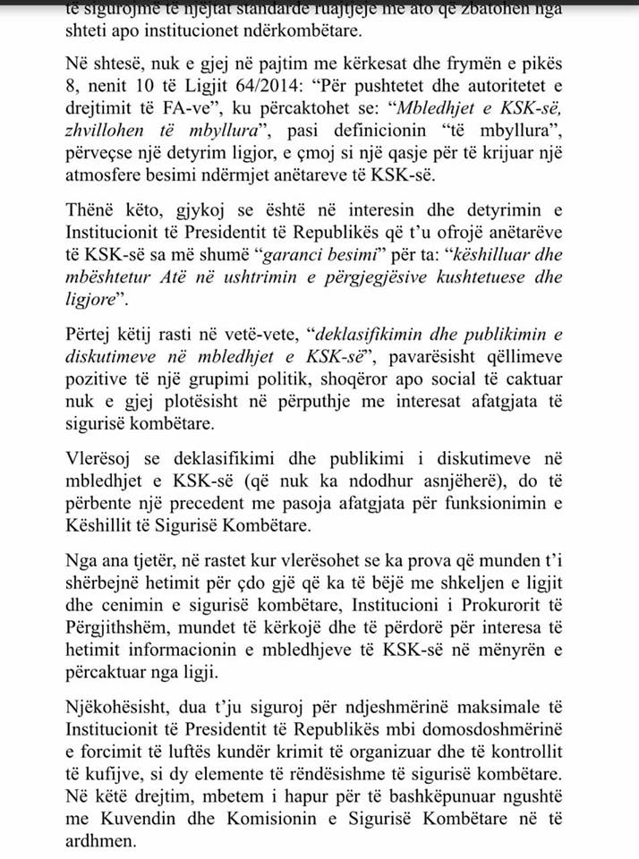 Kërkesa e PD-LSI për deklasifikimin e të dhënave, ja përgjigjia e Presidentit Meta