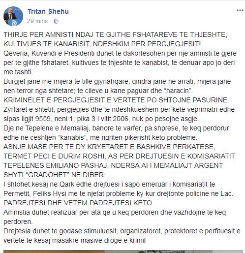 FOTO/ Propozimi i deputetit të PD: Të amnistohen fshatarët që kultivonin kanabis, të ndëshkohen përgjegjësit e vërtetë