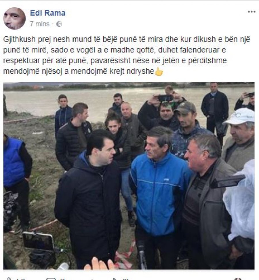 FOTO LAJM/ E pabesueshme, Rama poston foton e Bashës në Fier dhe e falenderon për…