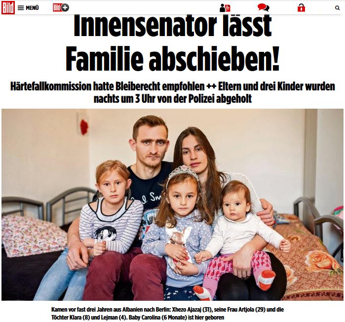 EMRAT & FOTO GALERI/ Gjermania përzë në orën 03:00 të mëngjesit, familja e famshme shqiptare “pushton” faqen e parë të “Bild”