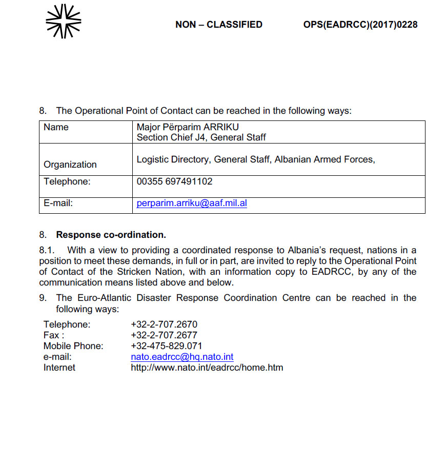 DOKUMENTI/ FA kërkesë për ndihmë NATO-s: Na duhen edhe pelena dhe ushqim për kafshë