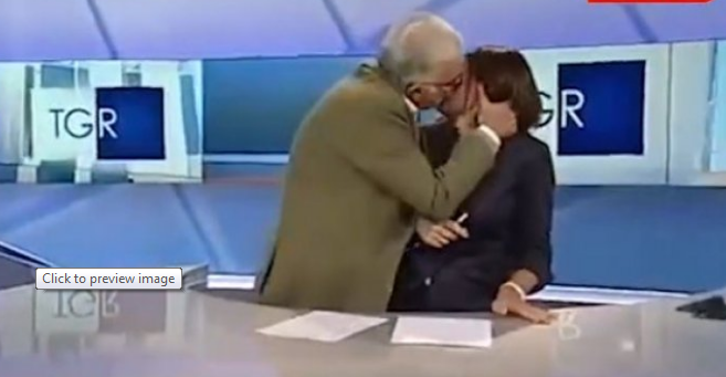 VIDEO/ I ftuari çohet dhe puth moderatoren në buzë gjatë transmetimit live në TV