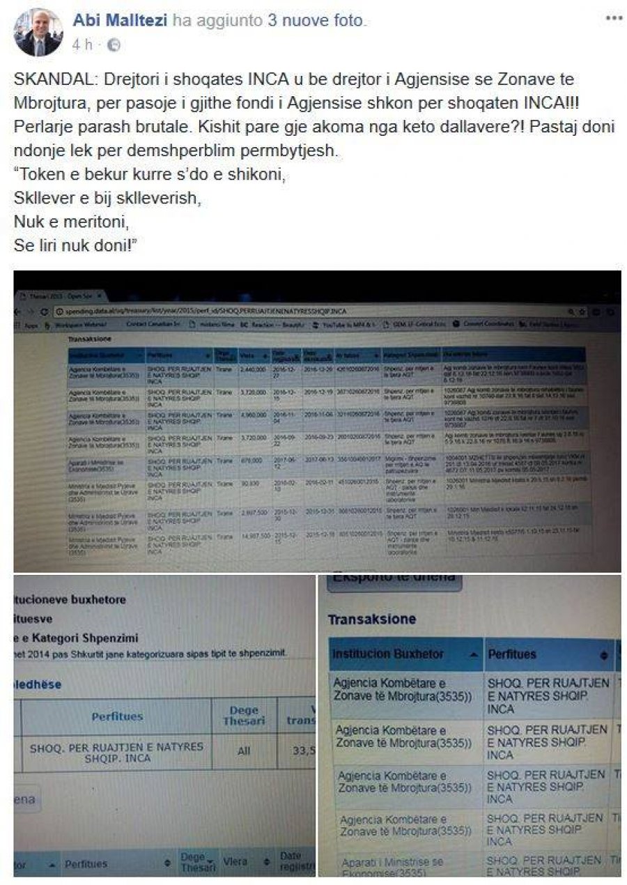 SKANDAL & DOKUMENTE/ Drejtori i një shoqate në krye të Agjencisë së Zonave të Mbrojtura, ja si po përlahen paratë e përmbytjeve