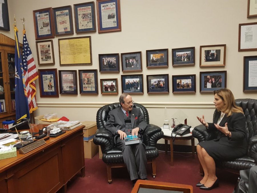 FOTO/ Kryemadhi takon kongresmenin Engel: SHBA aleat strategjik, ka rol të pazëvendësueshëm në historinë e Shqipërisë