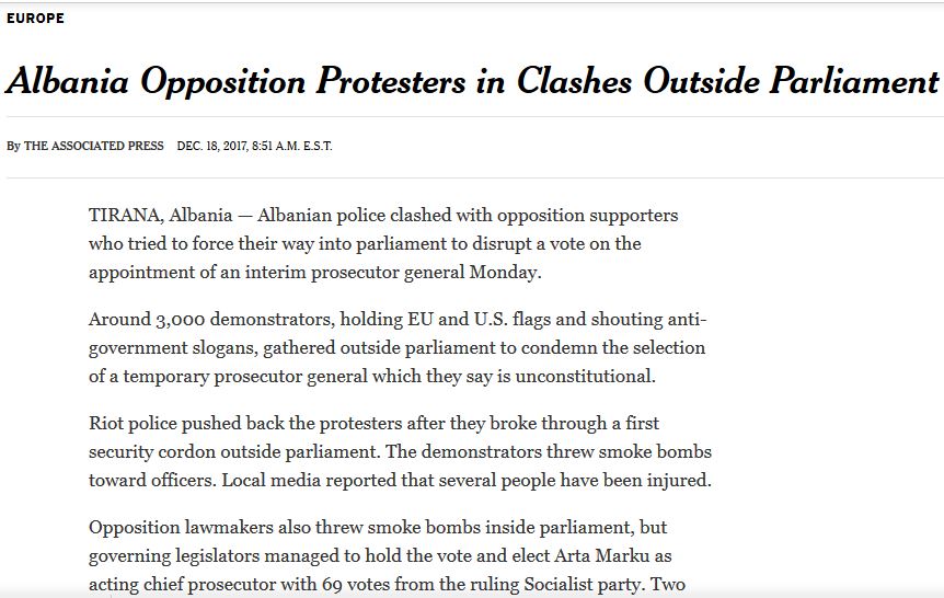 NEW YORK TIMES/ Disa protestues kanë mbetur të plagosur gjatë përleshjeve me Policinë