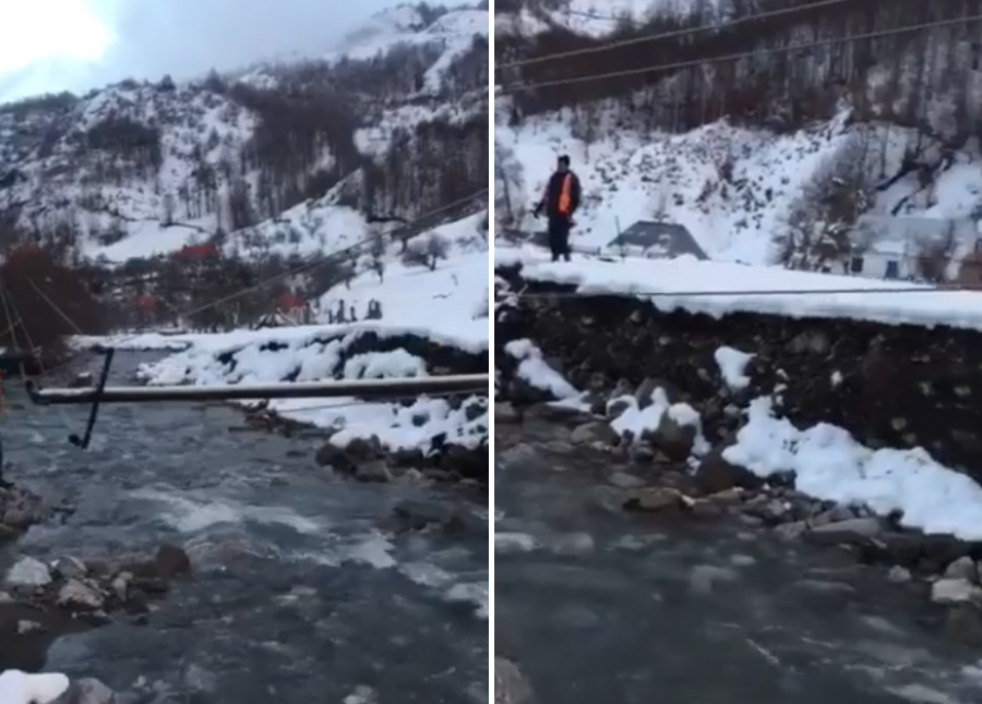 VIDEO/ Vermoshi i paralizuar nga dëbora, elektricistët ngrenë shtyllat e rrëzuara