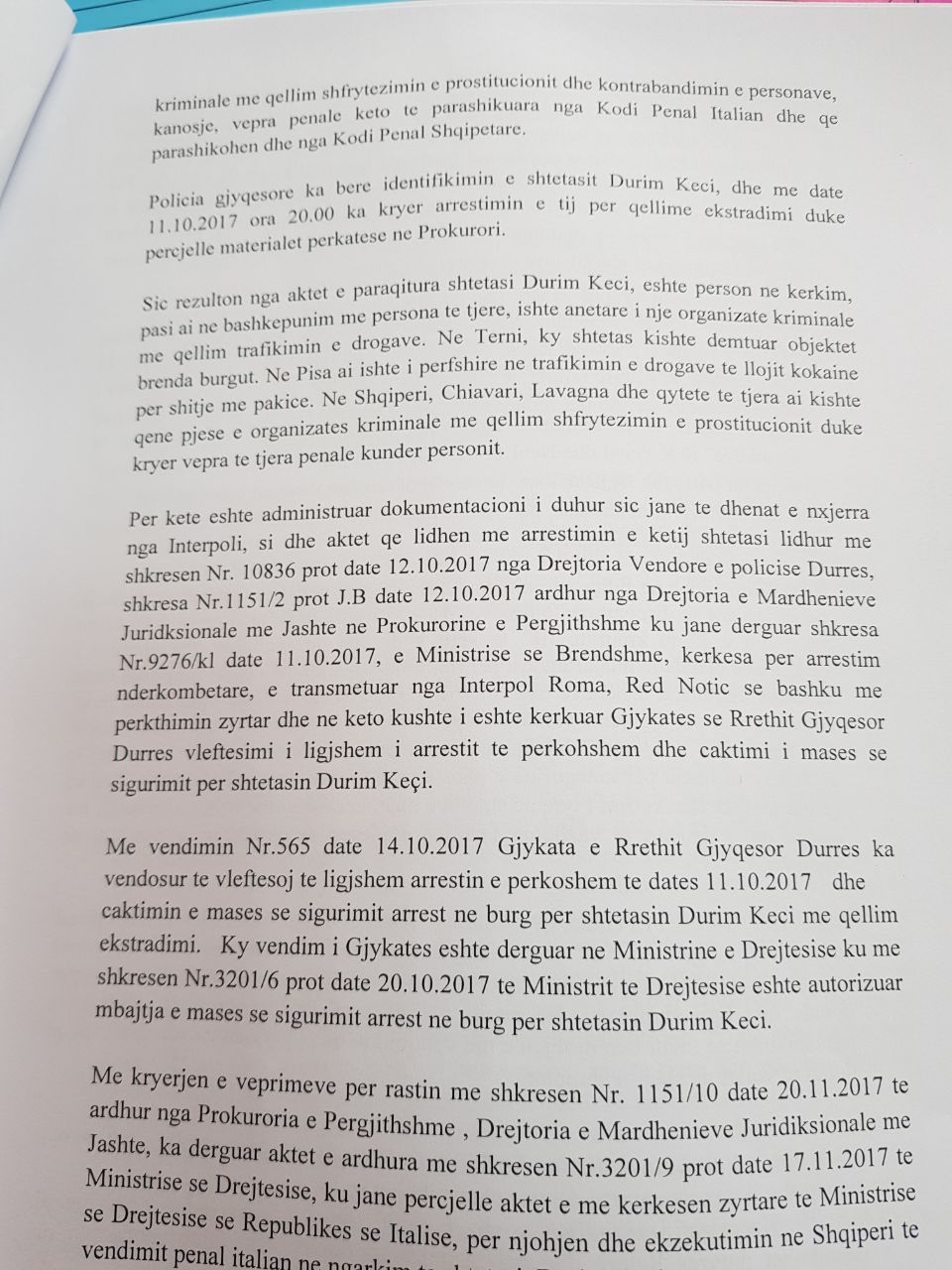 DOKUMENTI/ Si u lirua i “forti” i Shijakut Durim Keçi, Prokuroria nuk ankimoi vendimin