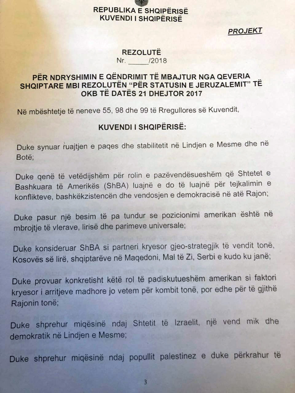 FOTO DOKUMENT/ PD rezolutë në Kuvend: Të rishikohet qëndrimi, për votën kundër SHBA në OKB