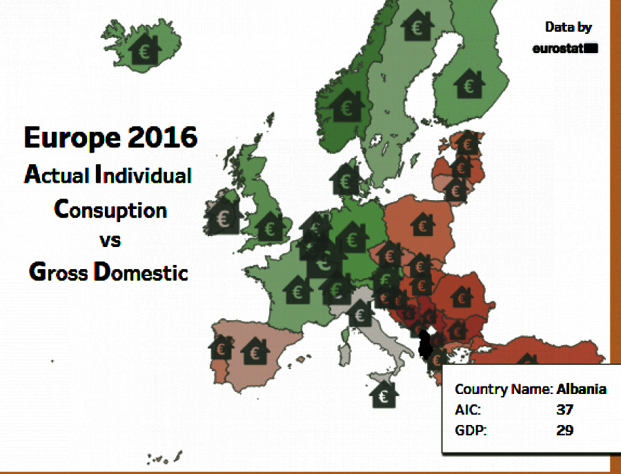 HARTA/ Shqipëria, me konsumin dhe të ardhurat për frymë më të ulëta në Europë