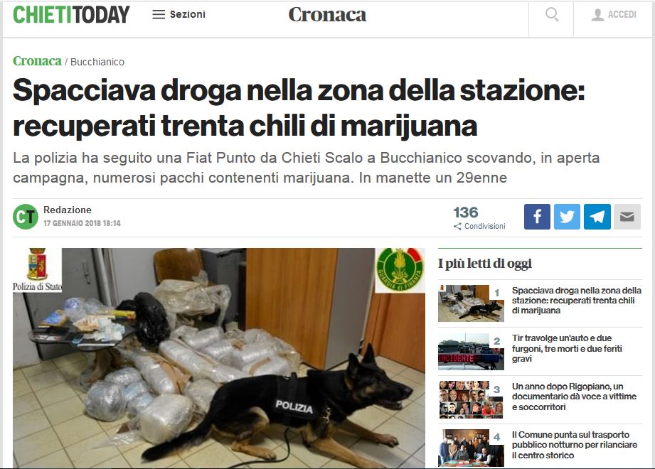 FOTO GALERI/ Itali, kapet i ri shqiptar, fshehu 30 kg drogë në pyll